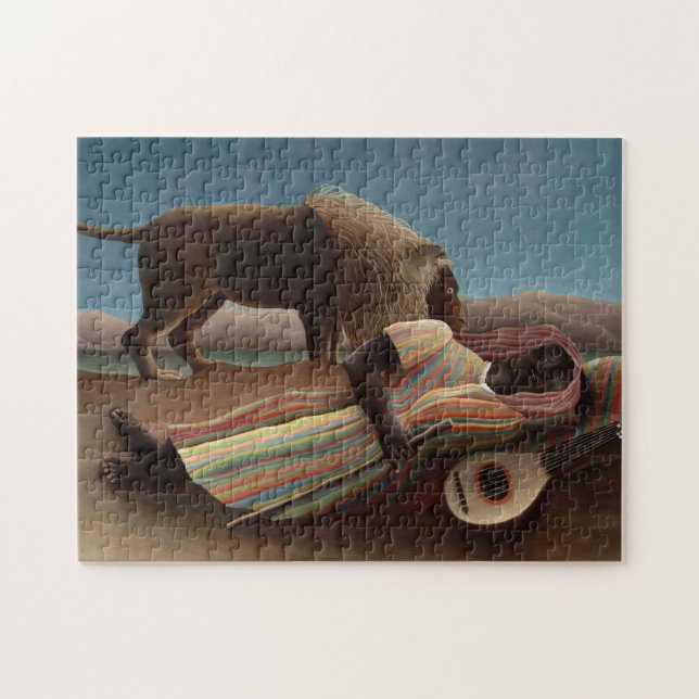 Henri Rousseau The Sleeping Gypsy Lion Moon Night Jigsaw Puzzle (Horizontal)
