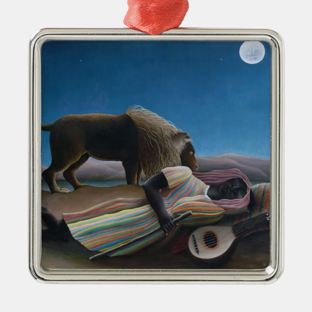 Henri Rousseau - The Sleeping Gypsy Metal Ornament (Front)