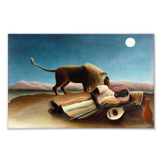 Henri Rousseau The Sleeping Gypsy Print (Front)