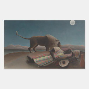 Henri Rousseau - The Sleeping Gypsy Rectangular Sticker