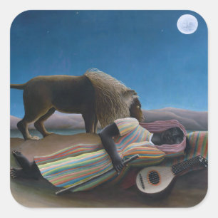 Henri Rousseau - The Sleeping Gypsy Square Sticker