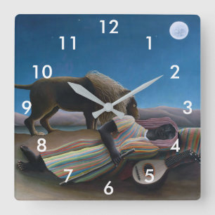 Henri Rousseau - The Sleeping Gypsy Square Wall Clock