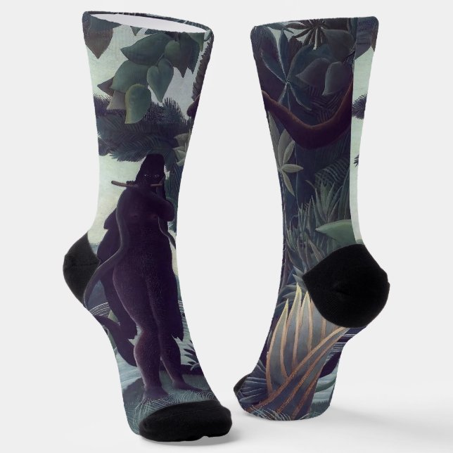 Henri Rousseau - The Snake Charmer Socks (Angled)