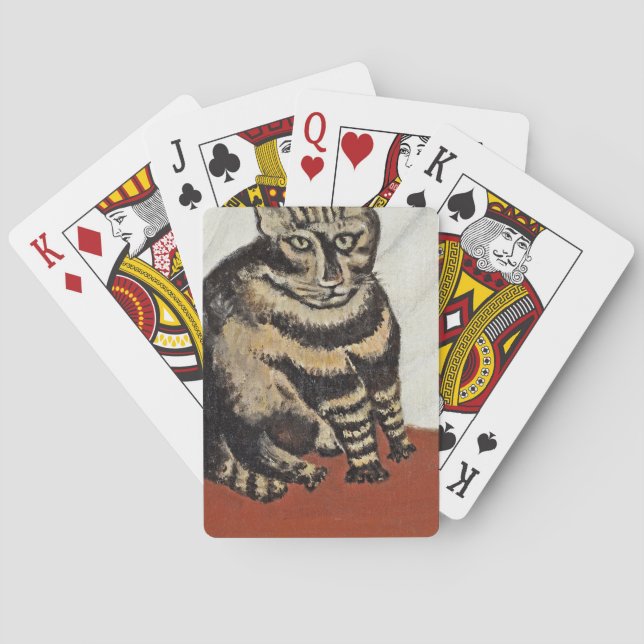 Henri Rousseau - The Tabby Playing Cards (Back)