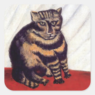 Henri Rousseau - The Tabby Square Sticker