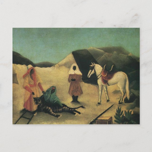Henri Rousseau- The Tiger Hunt Postcard (Front)