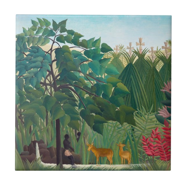 Henri Rousseau - The Waterfall Ceramic Tile (Front)