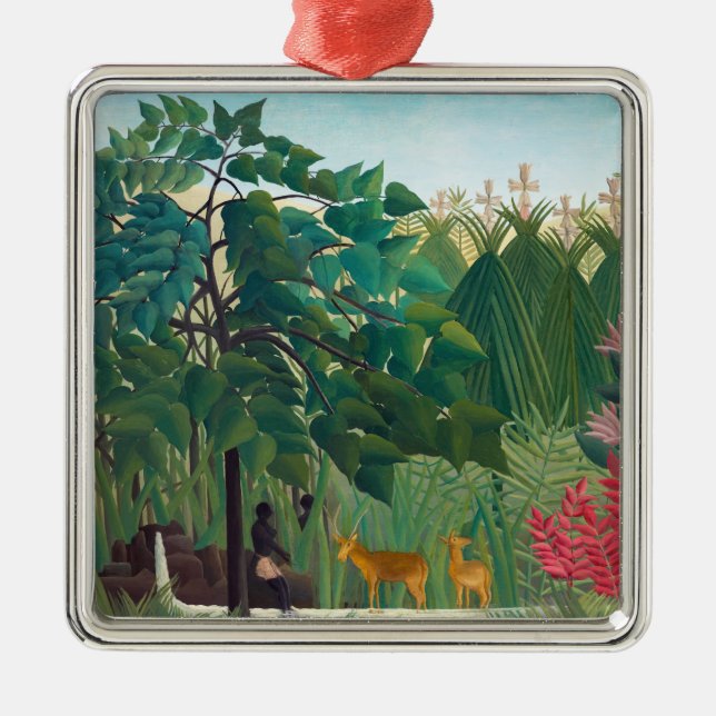 Henri Rousseau - The Waterfall Metal Ornament (Front)