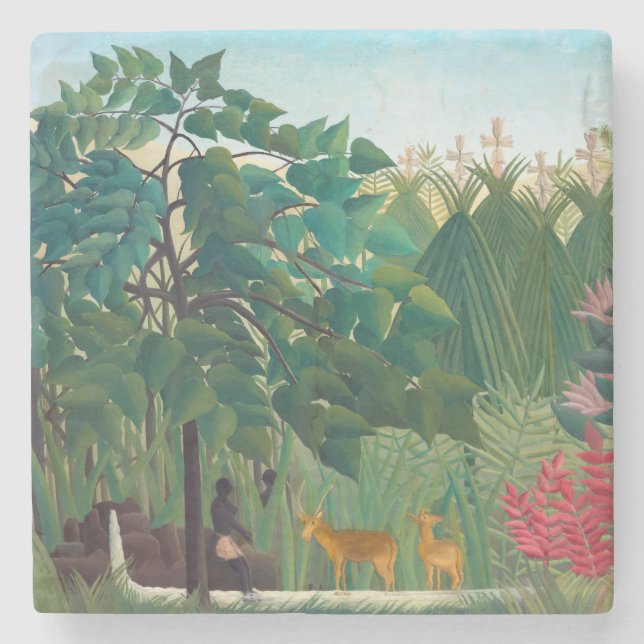 Henri Rousseau - The Waterfall Stone Coaster (Front)