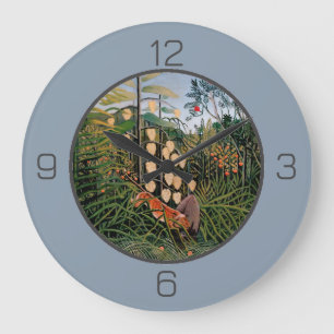 Henri Rousseau Tiger & Bull Party Items Collection Large Clock