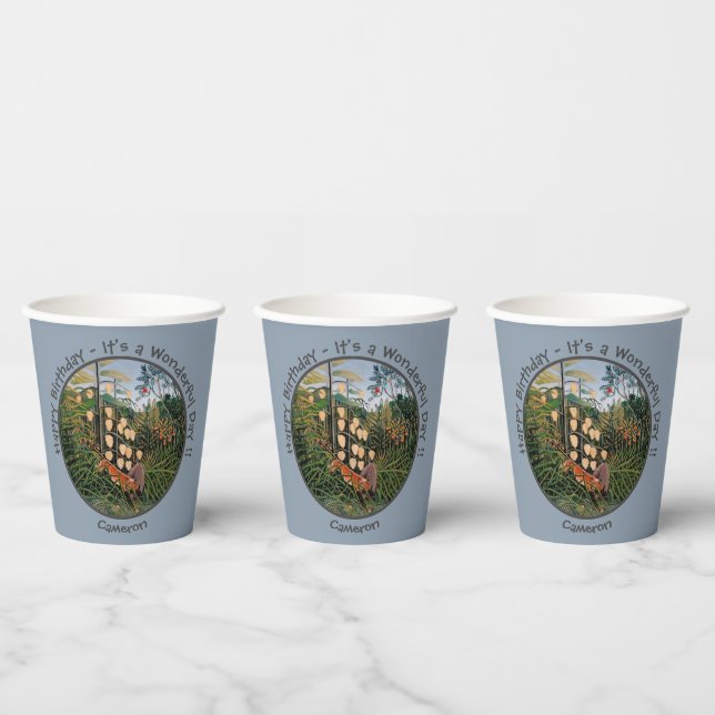 Henri Rousseau Tiger & Bull Party Items Collection Paper Cups (Multi)