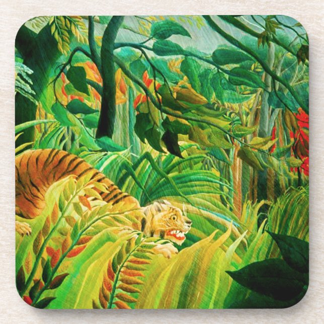 Henri Rousseau Tiger in a Tropical Storm Coasters (Front)