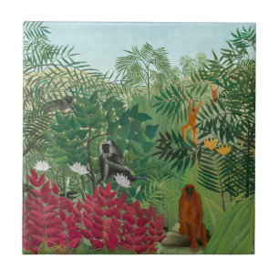 Henri Rousseau - Tropical Forest with Monkeys Ceramic Tile