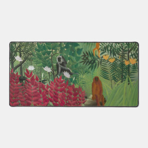 Henri Rousseau - Tropical Forest with Monkeys Desk Mat