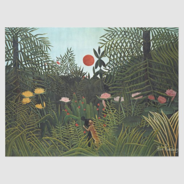 Henri Rousseau | Virgin Forest with Sunset Tissue Paper (Front)