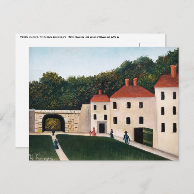 Henri Rousseau - Walkers in a Park Postcard (Front/Back)