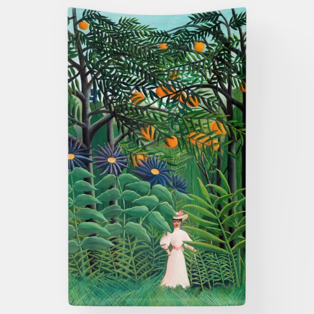 Henri Rousseau - Woman Walking in an Exotic Forest Banner (Vertical)