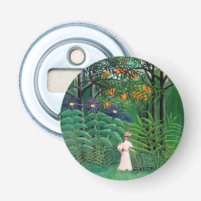 Henri Rousseau - Woman Walking in an Exotic Forest Bottle Opener (Front)
