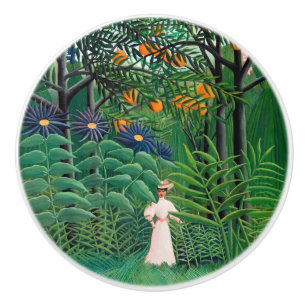Henri Rousseau - Woman Walking in an Exotic Forest Ceramic Knob