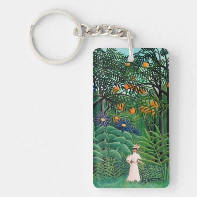 Henri Rousseau - Woman Walking in an Exotic Forest Key Ring (Front)