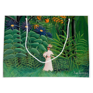 Henri Rousseau - Woman Walking in an Exotic Forest Large Gift Bag
