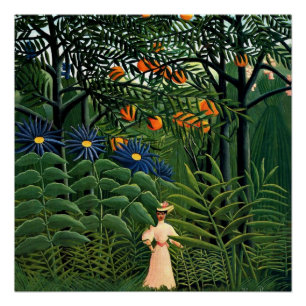Henri Rousseau - Woman Walking in an Exotic Forest Poster