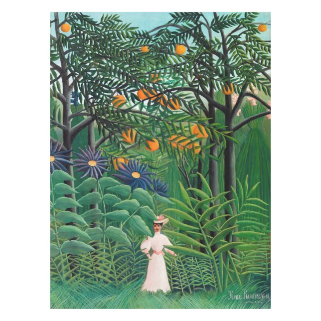 Henri Rousseau - Woman Walking in an Exotic Forest Tablecloth (Front)