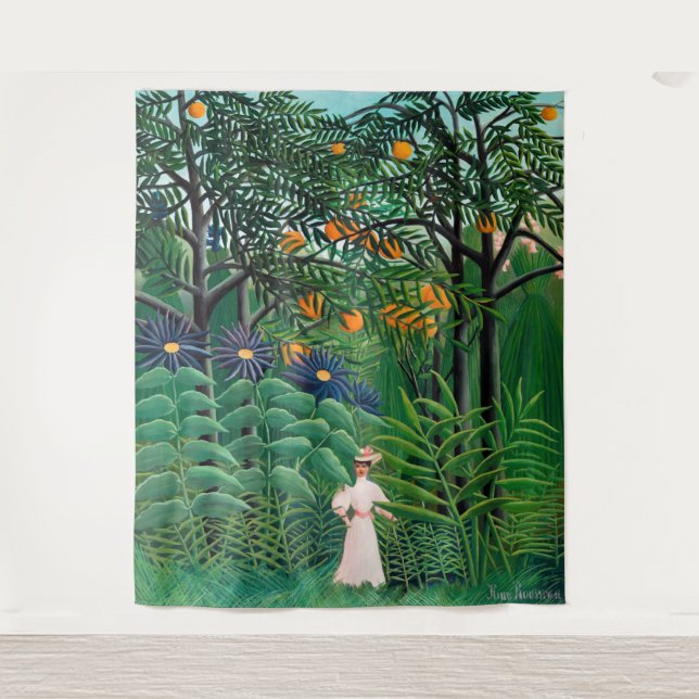 Henri Rousseau - Woman Walking in an Exotic Forest Tapestry (Front)