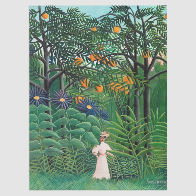 Henri Rousseau - Woman Walking in an Exotic Forest Tissue Paper (Creator Uploaded)