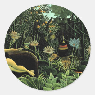 Henri Rousseau's The Dream (1910) Classic Round Sticker