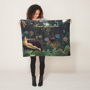Henri Rousseau's The Dream (1910) famous painting Fleece Blanket
