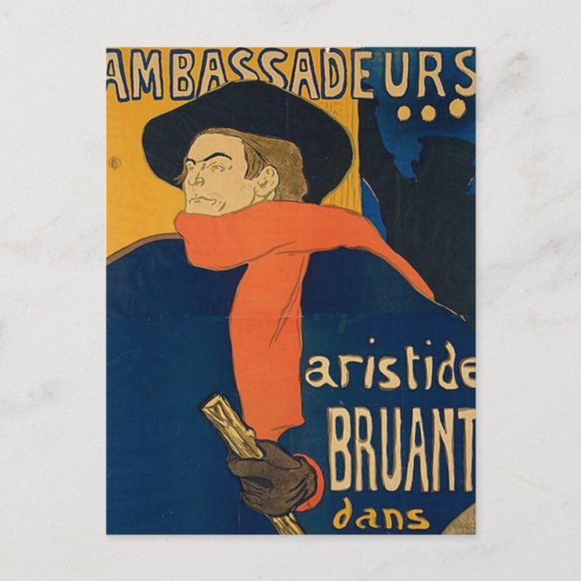 Henri Toulouse Lautrec - Aristide Bruant Postcard (Front)