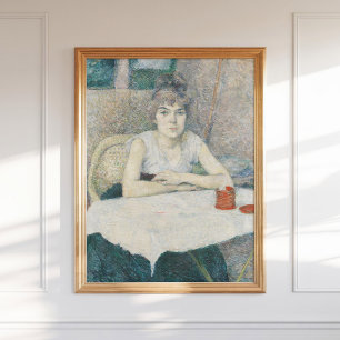 Henri Toulouse Lautrec Young Woman at a Table Art Poster