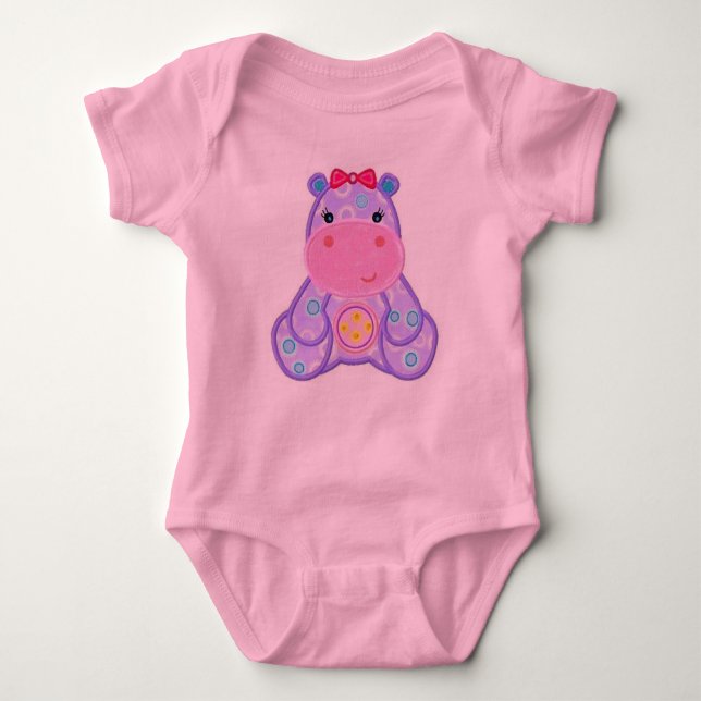 Henrietta Hippo Romper Baby Shower Gift Baby Bodysuit (Front)