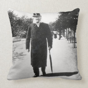 Henrik Ibsen (1828-1906) in Oslo, 1896 (b/w photo) Cushion