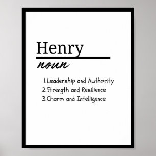 Henry, Boy Personalised Name Definition Poster
