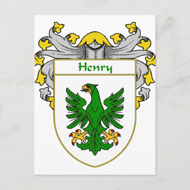 Henry Coat of Arms (Mantled) Postcard (Front)