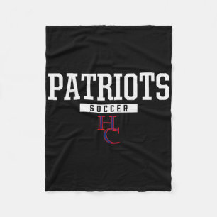 Henry County Patriots Logo Soccer Hs  Fleece Blanket