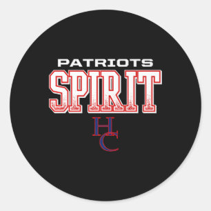Henry County Patriots Logo Spirit Hs  Classic Round Sticker