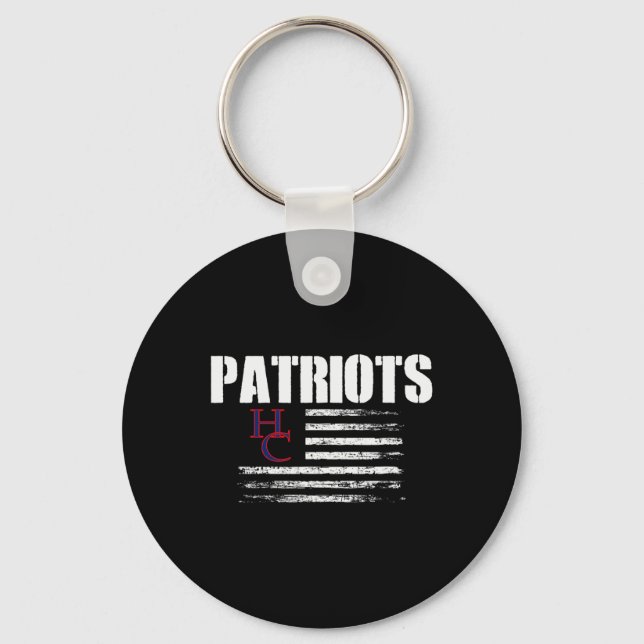 Henry County Patriots Logo Usa Flag Pride Hs  Key Ring (Front)