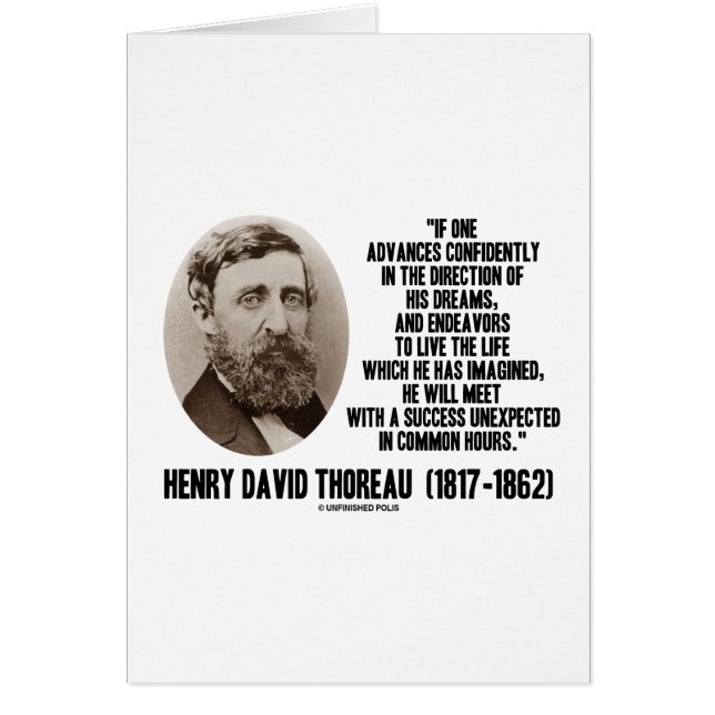 Henry David Thoreau Advance Confidently Dreams (Front)