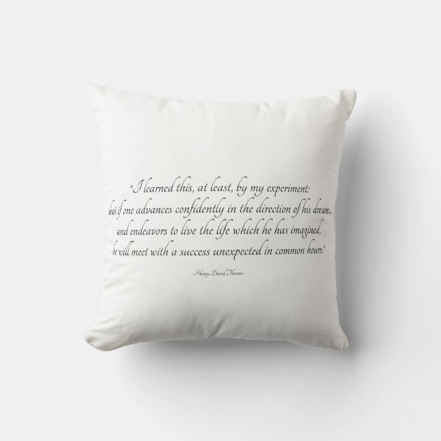 Henry David Thoreau Chic Quote Art Cushion (Front)