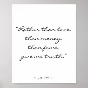 Henry David Thoreau Inspirational Quote Art Poster