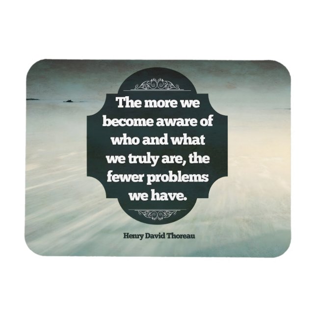 Henry David Thoreau Inspirational Quote "Aware" Magnet (Horizontal)