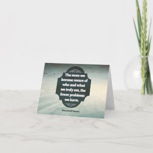 Henry David Thoreau Inspirational Quote "Aware" Thank You Card