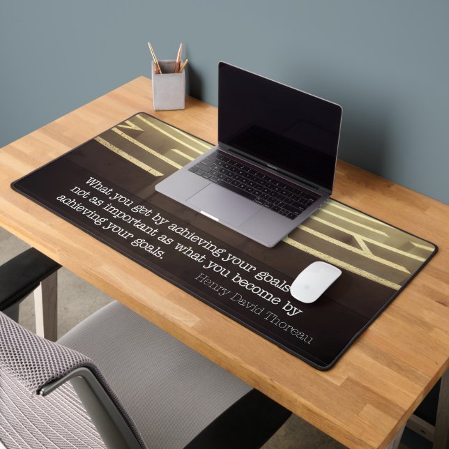 Henry David Thoreau Inspirational Quote "Become" Desk Mat (Office 2)