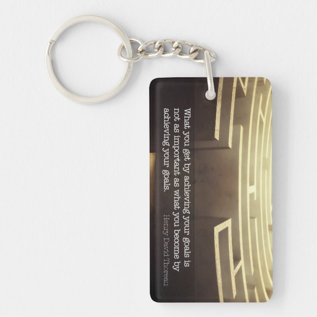 Henry David Thoreau Inspirational Quote "Become" Key Ring (Front)