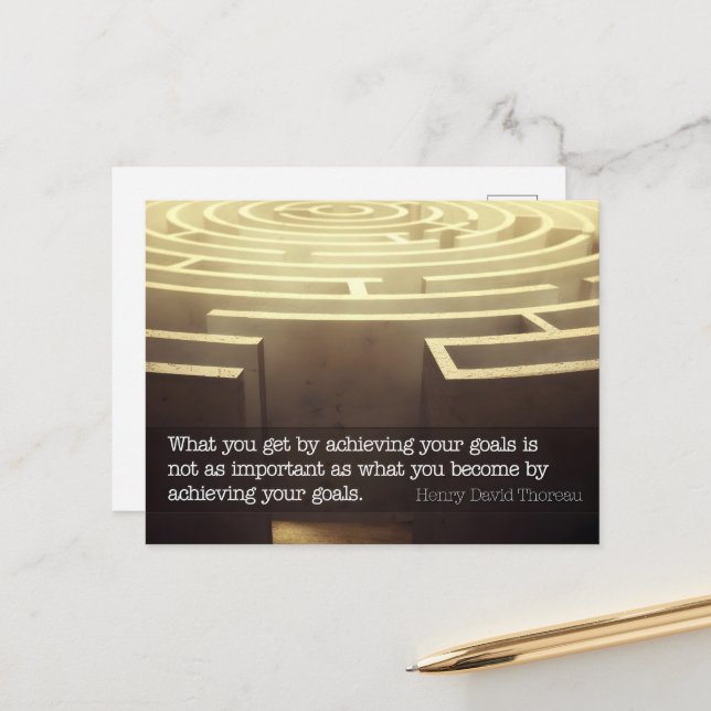 Henry David Thoreau Inspirational Quote "Become" Postcard (Front/Back In Situ)