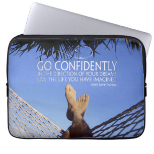 Henry David Thoreau Inspirational Quote Confidence Laptop Sleeve