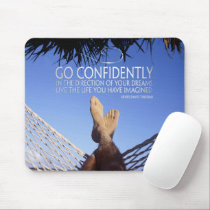 Henry David Thoreau Inspirational Quote Confidence Mouse Pad